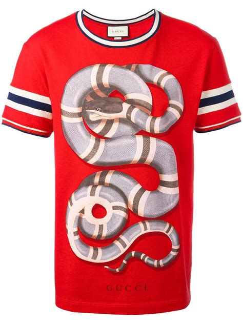 gucci red snake t shirt|Gucci shirt snake collar.